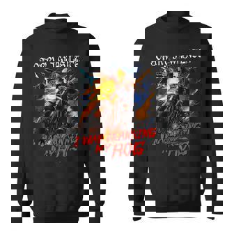 Sorry I Was Late I Was Cranking My Hog Skeleton Biker Sweatshirt | Mazezy