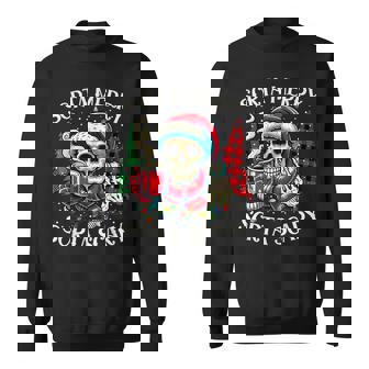 Sorta Merry Sorta Scary Retro Skeleton Hot Cocoa Christmas Sweatshirt | Mazezy