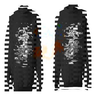 Space Astronaut Cowboy Riding Rodeo Bull Western Country Sweatshirt | Mazezy