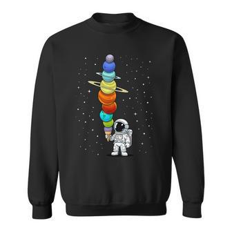 Space Astronaut Ice Cream Cone Planets Solar Systems Boys Sweatshirt - Monsterry
