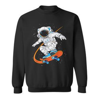 Space Astronaut Skateboarding Solar Systems Boys Sweatshirt - Monsterry