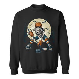 Spooky Skeleton Ice Hockey Halloween Costume Boys Sweatshirt - Thegiftio UK