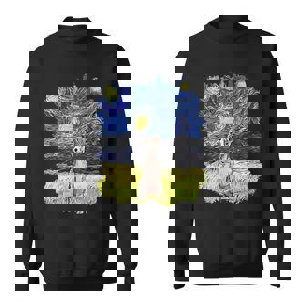 Starry Night Impressionist Dog Art Whippet Sweatshirt Unisex | Mazezy