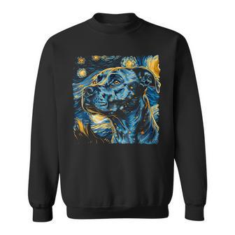 Starry Night Pitbull Van Gogh Pitbull Rodent Animal Sweatshirt - Thegiftio UK