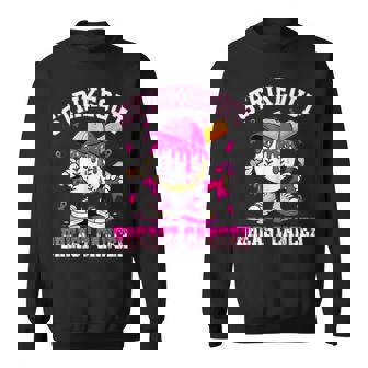 Strike Out Breast Cancer Awareness Baseball Drip Pink Ribbon Sweatshirt - Thegiftio