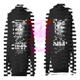 Strike Out Home Plate Baseball Ice Cream Drip Breast Cancer Sweatshirt - Monsterry