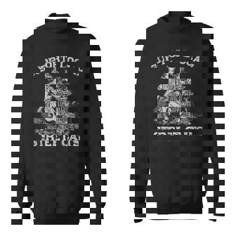 Support Local Street Cats Retro Lady With Stray Kittens Sweatshirt - Monsterry