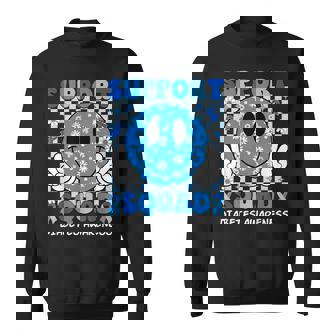 Support Squad Diabetes Awareness Blue Smile T1d Type 1 Sweatshirt | Mazezy