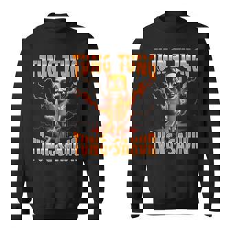 Surreal Italian Brainrot Meme Tung Tung Tung Sahur Sweatshirt | Mazezy