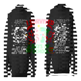 I Survived 67 Days Of School Christmas Candy Cane Six Seven Sweatshirt | Seseable FR