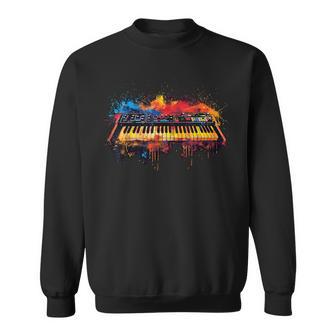 Synthesizer Instrument On Colorful Painted Synthesizer Sweatshirt - Thegiftio UK