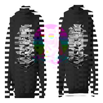 Synthwave Cochon Dj Lunettes Deoleil Cochons Sweater e - Cadeauxyz