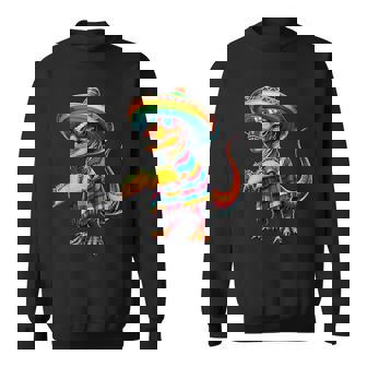 T-Rex Dinosaur Taco Lover Cinco De Mayo Sombrero Poncho Sweatshirt - Thegiftio