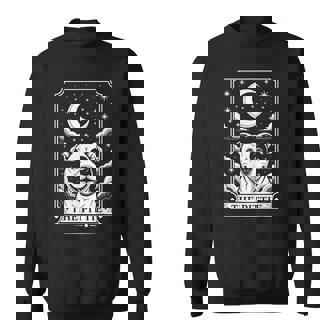 Tarot Card Vintage Crescent Moon Pit Bull Dog Pittie Sweatshirt | Seseable UK