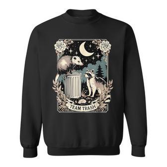 Team Trash Raccoon Possum Vintage Tarot Card Racoon Sweatshirt | Mazezy