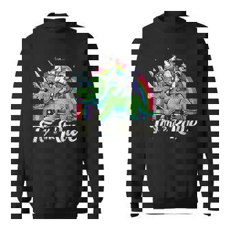 Techno Party Unicorn Sloth Dinosaur Rave Music Sweatshirt Unisex | Mazezy