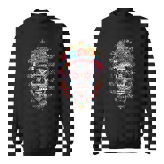 Tête De Mort Mexicaineugarkull Dia De Los Muertos Fleurs Sweater e - Cadeauxyz