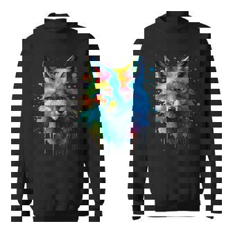 Tête De Renard Colorée Pour Amoureux De La Nature Sweater e - Cadeauxyz
