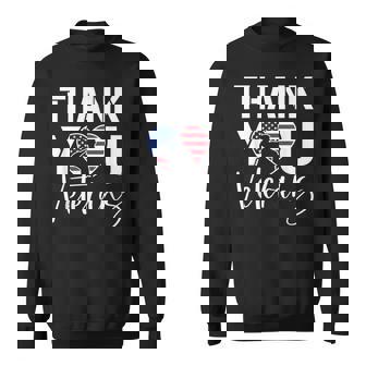 Thank You Veterans Patriotic American Flag Veterans Day 2024 Sweatshirt - Thegiftio