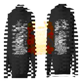 Thanksgiving Pilgrim Cat Lover Happy Purr-Giving Sweatshirt - Thegiftio