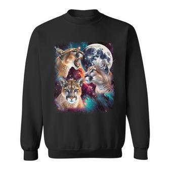 Three Mountain Lion Moon 3 Cougar Moon Cursed Meme Sweatshirt - Thegiftio