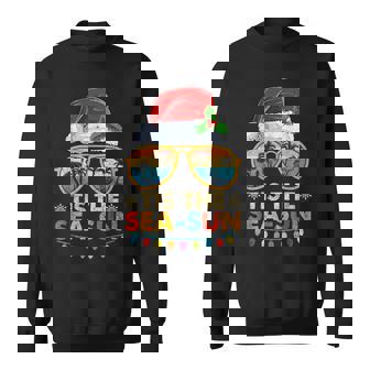 Tis The Sea Sun Santa Beach Summer Christmas In July Summer Sweatshirt - Thegiftio