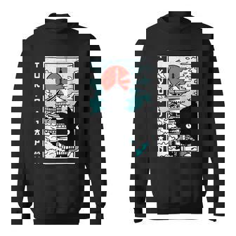 Tokyo Japan Cute Kawaii Japanese Temple Black Cat Sweatshirt | Seseable FR