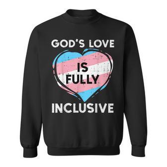 Transgender Gods Love Fully Inclusive Trans Pride Flag Lgbtq Sweatshirt | Mazezy