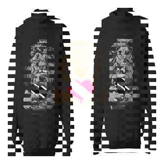 Trinidad And Tobago Flag Lion Heart Tobagonian Pride Sweatshirt - Monsterry