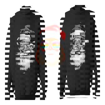 Tropical Christmas Hawaiian Santa Sunglasses Summer Xmas Sweatshirt | Seseable FR