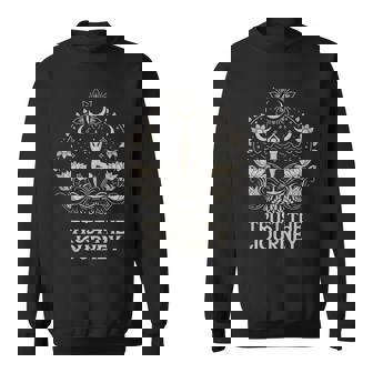 Trust The Journey Yoga Spiritual Boho Lotus Moon Sweatshirt - Monsterry