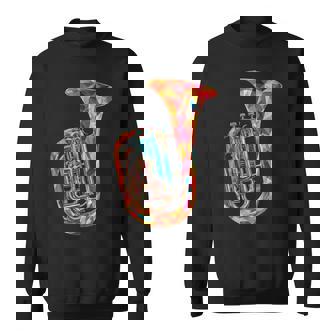 Tuba Music Instrument Motif Illustration Tuba Sweatshirt | Mazezy