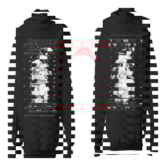 Ugly Christmas Sweater Rabbit Lover Santa Hat Holiday Sweatshirt - Thegiftio