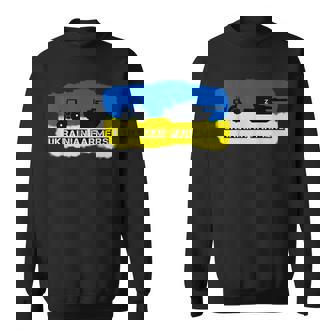 Ukrainische Bauernhof Ukraine Flagge Traktor Mit Panzer Sweatshirt - Seseable