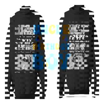 Uncle Of The Birthday Boy Family Blue Dog Fun Birthday Party Sweatshirt - Monsterry