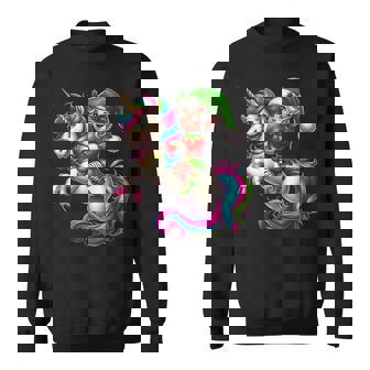 Unicornio De Elfo De Navidad Fiesta De Navidad Niños Y Niñas Camisa de entrenamiento - Regaloses