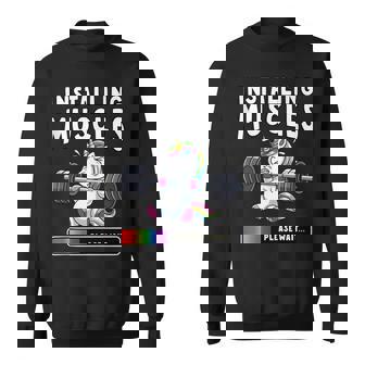 Unicornio Gimnasio Instalación De Músculos Divertido In Mangas Camisa de entrenamiento - Regaloses