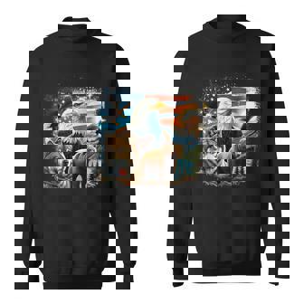 Usa Animals Bald Eagles Grizzly Bear Wolf Wilderness Nature Sweatshirt - Thegiftio