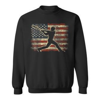 Usa Flag Baseball Player American Flag Baseball Sweatshirt - Monsterry