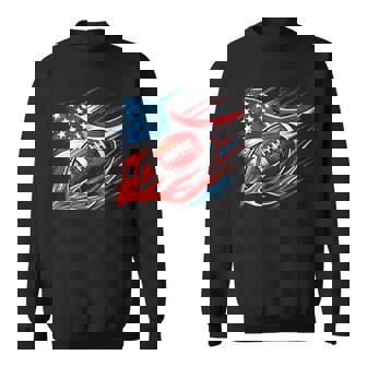 USA Patriotic Men Boys American Flag 4th Of July Football Sweatshirt Unisex | Mazezy