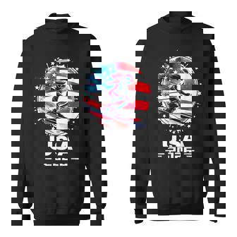 Usa United States American Flag Ski Skiing Usa Team Sweatshirt - Monsterry
