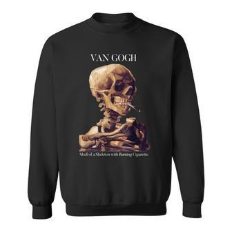 Van Gogh Esqueleto Con Un Cráneo Pintura Arte Estética Camisa de entrenamiento - Regaloses