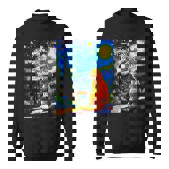 Van Gogh Starry Night CatCat Mom Cat Dad Sweatshirt | Seseable FR