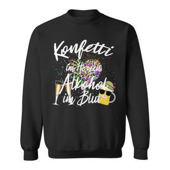Verkleidung Partygarniturpruch Konfetti Herz Alkohol Blut Sweatshirt - Geschenkecke