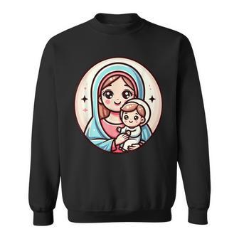 Vierge Marie Etaint Enfantersion Kawaii Sweater e - Cadeauxyz