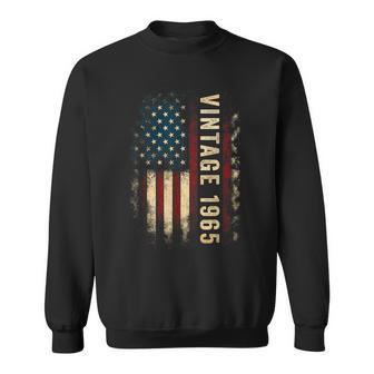 Vintage 1965 60 Year Old American Flag 60Th Birthday Party Sweatshirt - Thegiftio UK