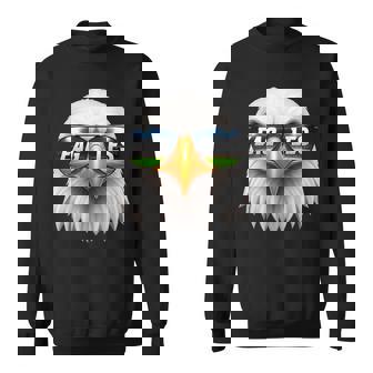 Vintage Bald Eagle With Sunglasses Retro Graphic Eagle Sweatshirt | Seseable CA