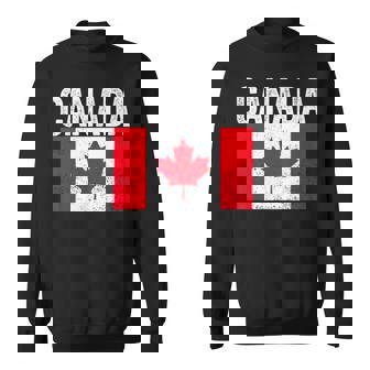 Vintage Canada Flag Distressed Maple Leaf Patriotic Sweatshirt | Seseable FR