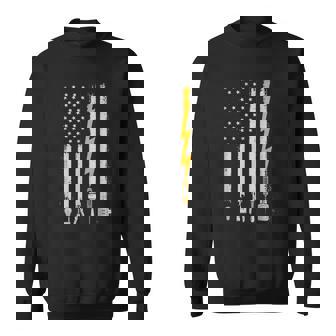 Vintage Electrician Usa Flag Tools Engineer Lineman Mens Sweatshirt | Mazezy