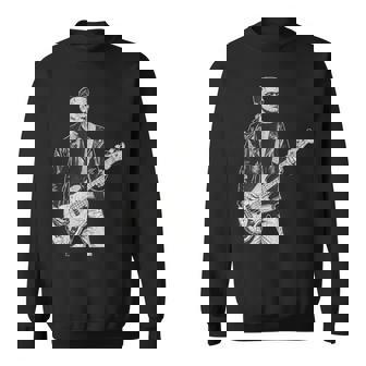 Vintage Frankenstein Bass Player Bass Guitar Rock And Roll Sweatshirt | Seseable FR